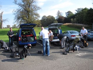 Aankomst op Dunfirmline Golfcourse