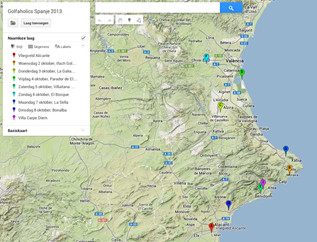 Reisschema Golfaholics Spanje 2013
